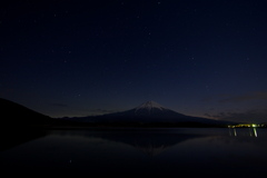 星空の中の富士山。