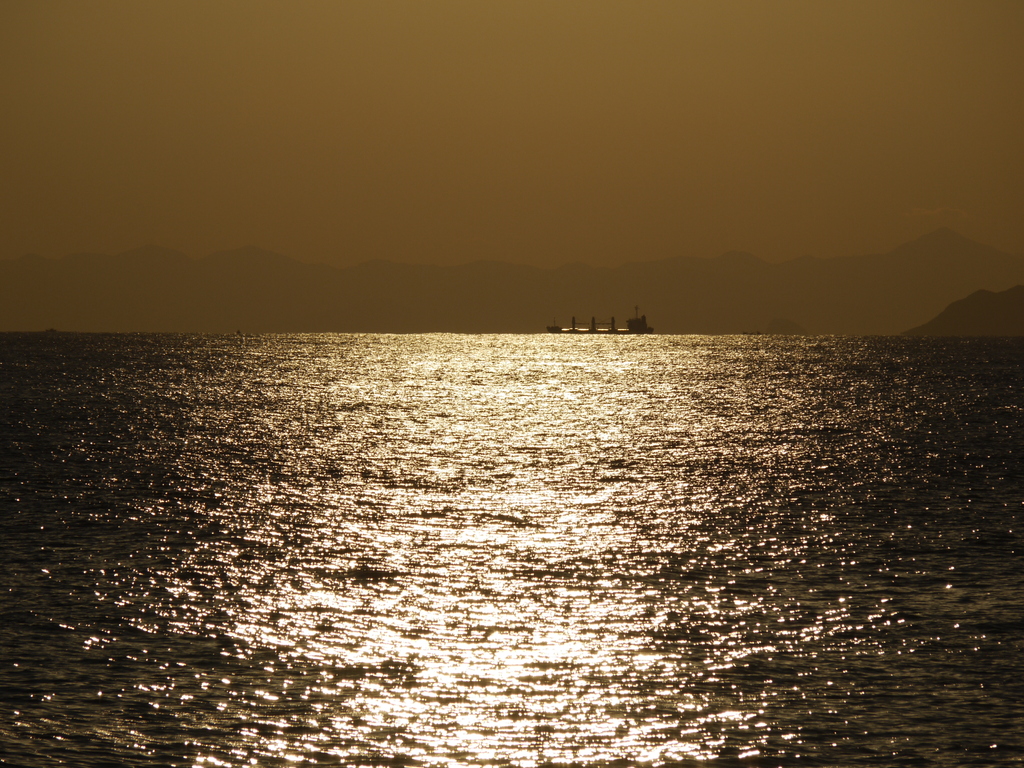 夕景 海