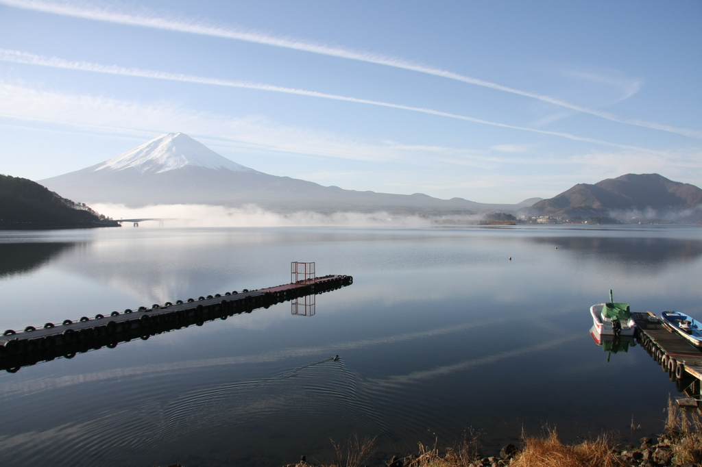 河口湖にて