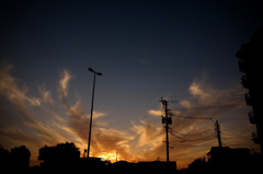 勤労感謝の夕日。