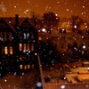 snowing town