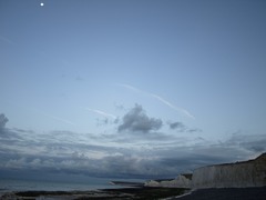 white cliff under the moonlight