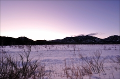 Senjo-ga-hara in winter, Sunset.