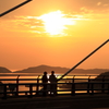 夕陽のお散歩　~女神大橋にて