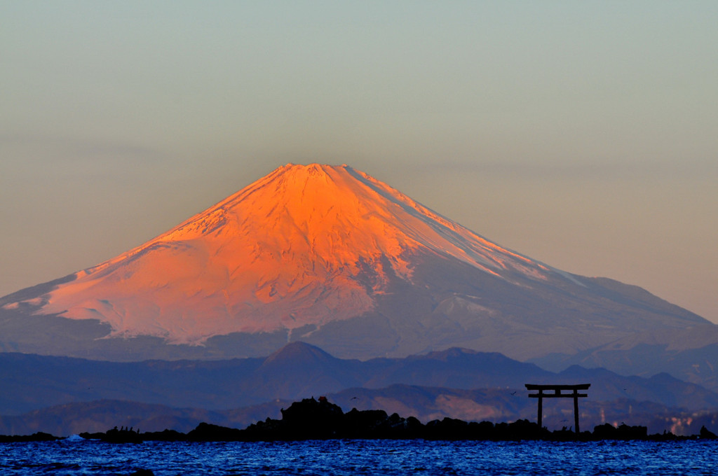 朝日を浴びて