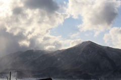 吹雪の中の青空