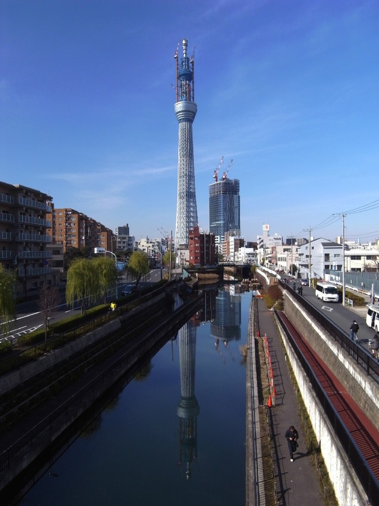 文化１丁目歩道橋からの東京スカイツリー