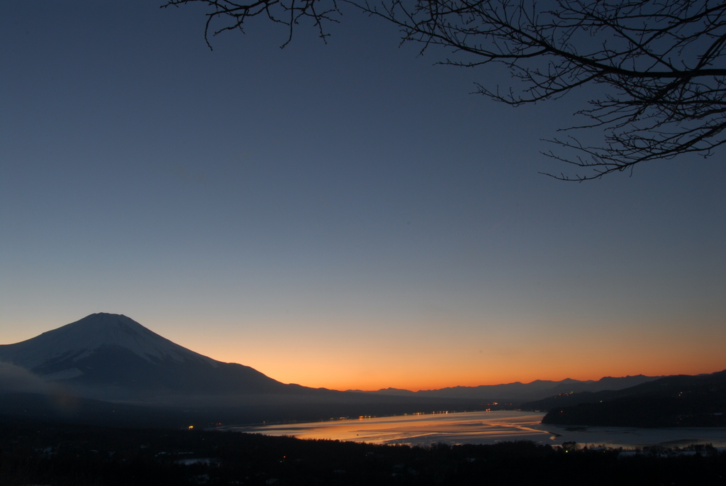 夕暮れの富士