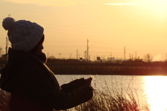 牛久沼の夕日