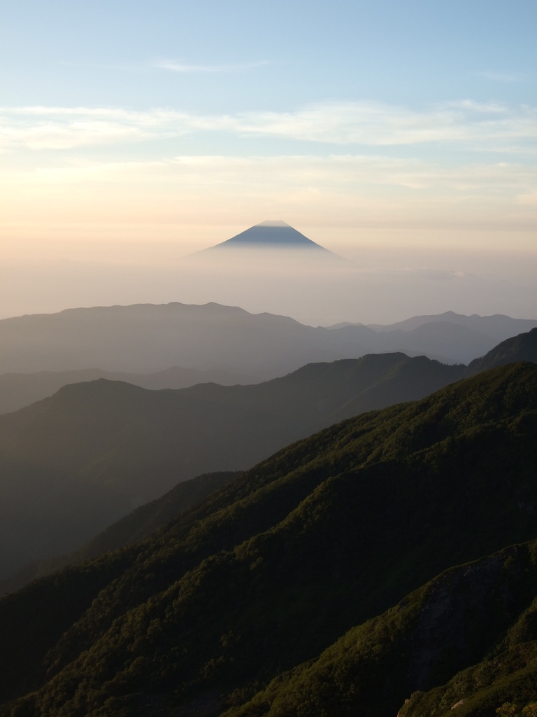 北岳から眺める富士山