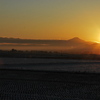 鳥海山と夕日