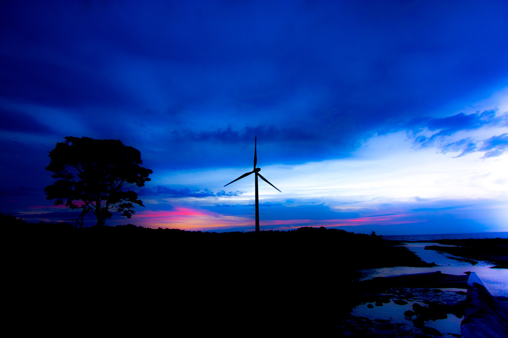 九号線夕日