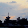 黄昏時の重塔