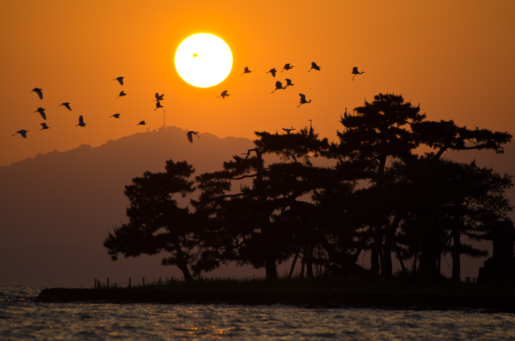 宍道湖の夕景