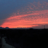 魚眼だけど広角っぽい夕焼け