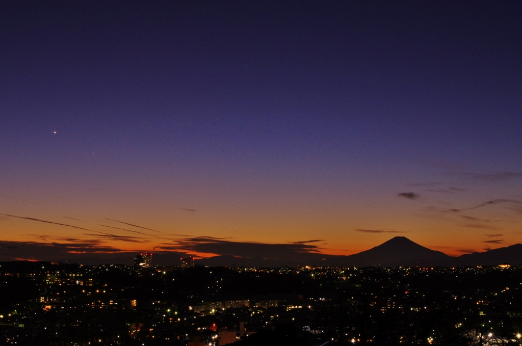 冬の横浜夕景