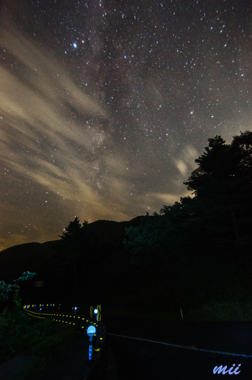 夜のガードレール