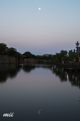 夕暮れの月
