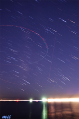 飛行機の軌跡