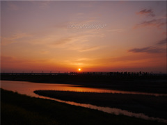 矢部川の夕焼け