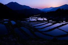 丸山千枚田の夕暮れ