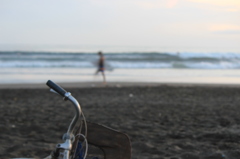 自転車と海
