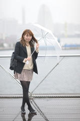 冷たい風と小雨