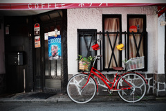 喫茶店と自転車