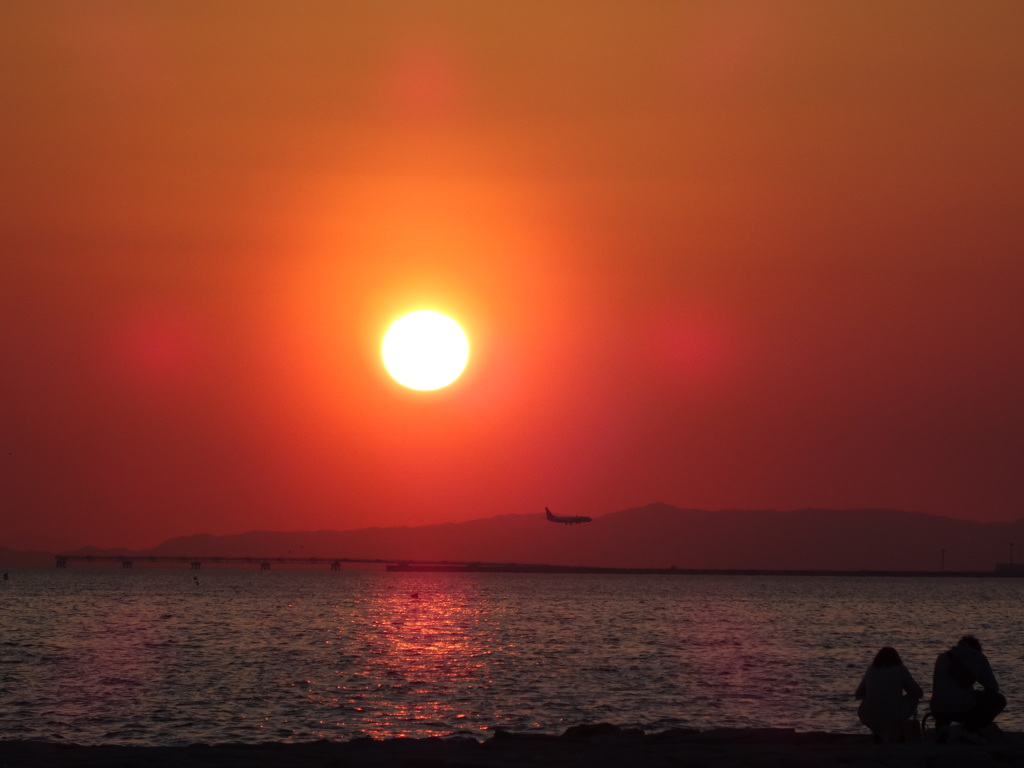 夕日と飛行機05