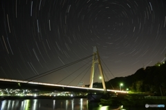 深夜の斜張橋