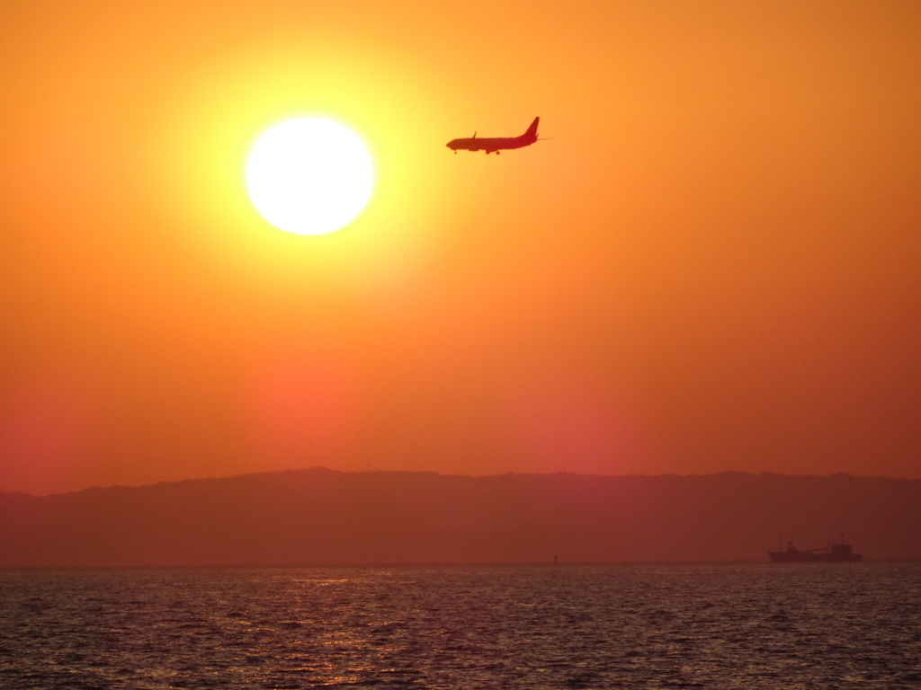 夕日と飛行機09