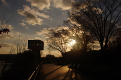 夕焼けの前