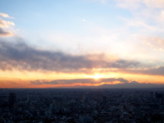 六本木ヒルズ　スカイデッキからの夕焼け