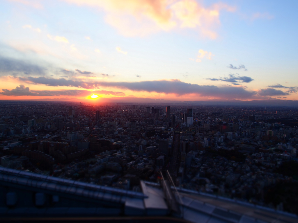 六本木ヒルズ　スカイデッキからの夕焼け