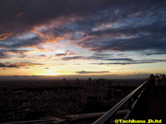 ダイナミックな夕焼け