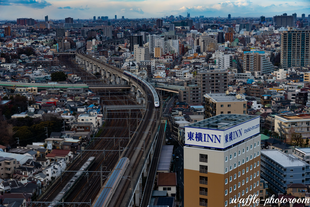 新幹線が見える景色