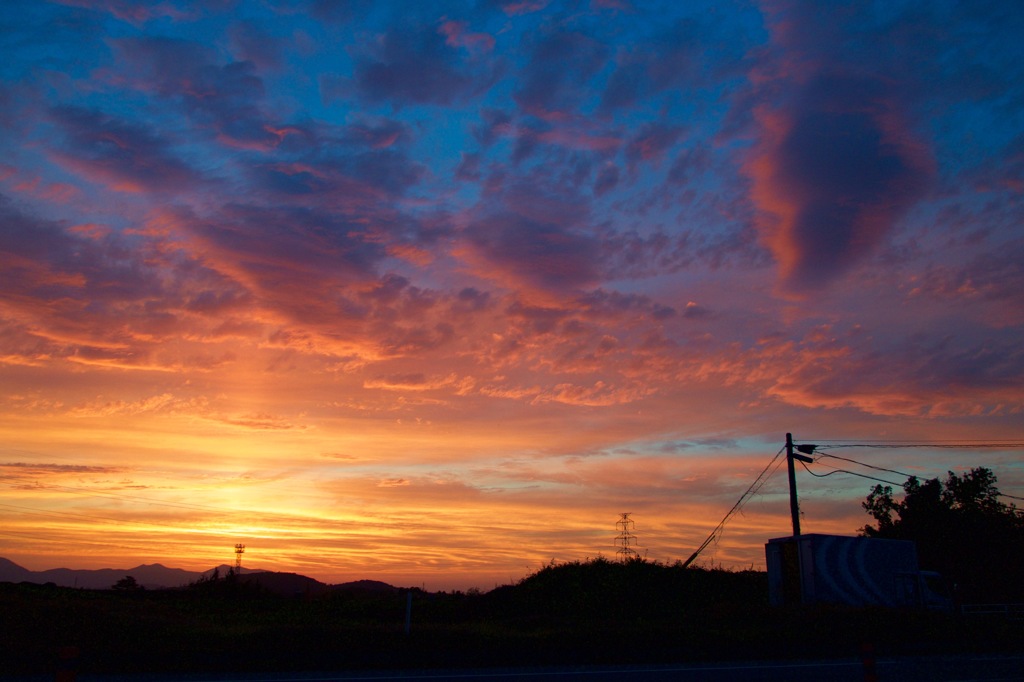 震災の後の夕景
