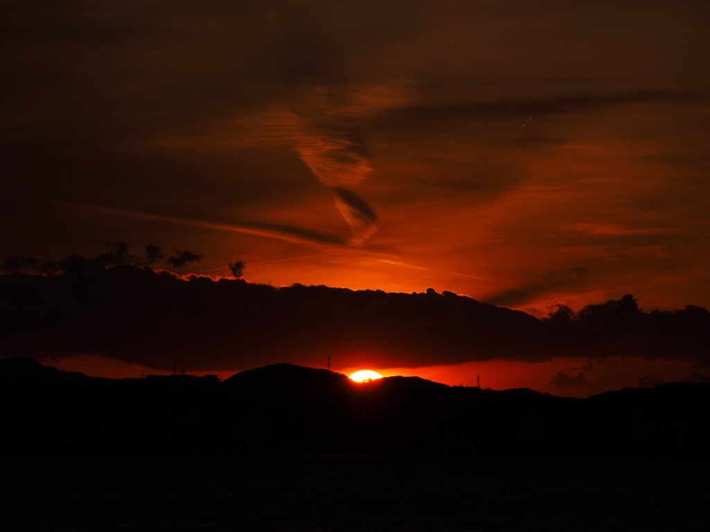 2017/02/25 船から見た夕陽