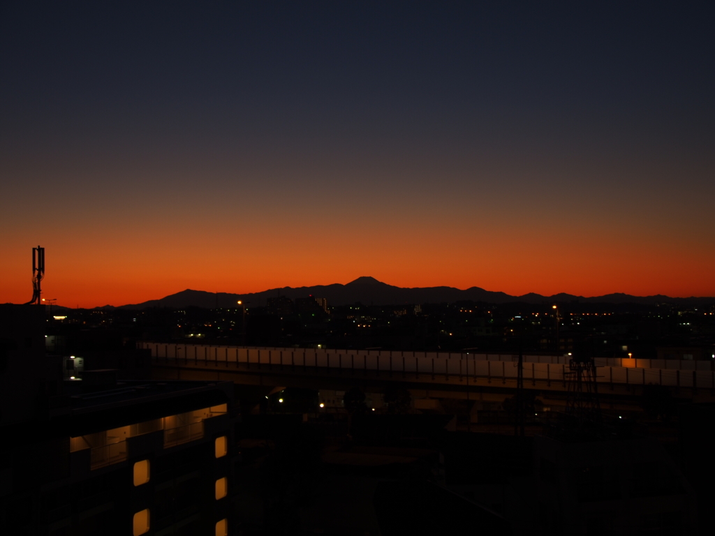 2017元旦夕刻の富士山