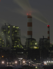 王子製紙春日居工場夜景元画像