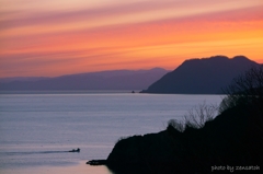 春の夕景 豊浦