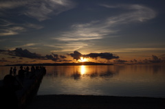 竹富島にて　西桟橋の夕景