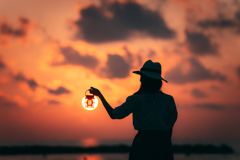夕日を灯して