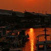 漁港の夕焼け