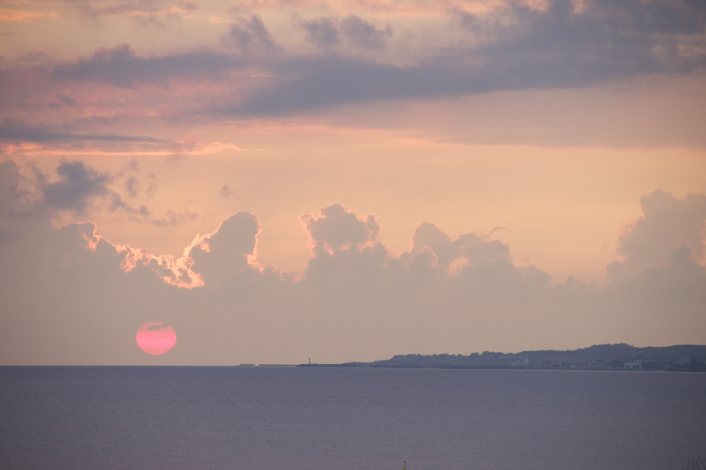 真っ赤な夕日