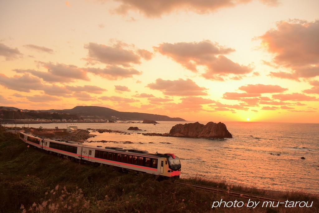 深浦夕日海岸