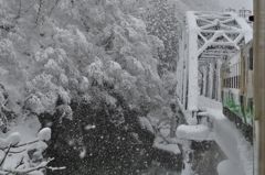 只見線、冬の第四橋梁。