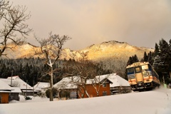 山村の朝