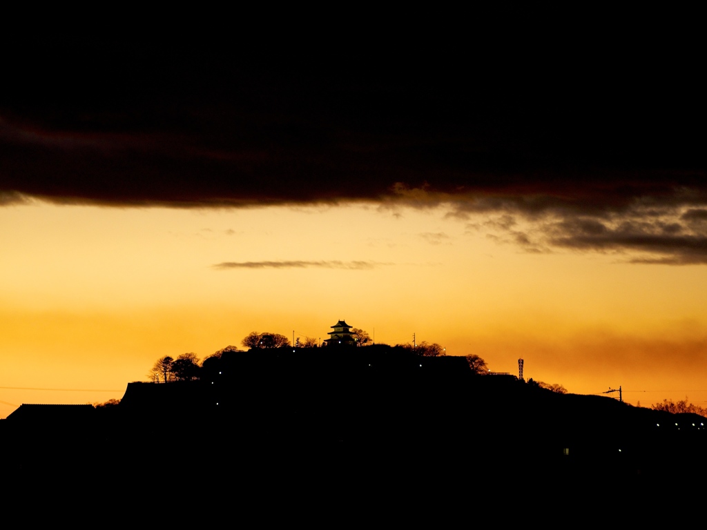 丸亀城　夕景