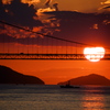 夕日の中に